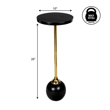 Evelyn 26" Modern Glam Metal/Resin Mosaic Pedestal Drink Table